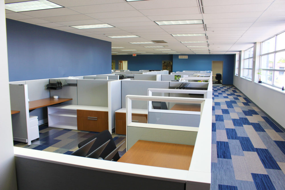 Workstations in a large room